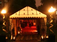 Moroccan tent with torches